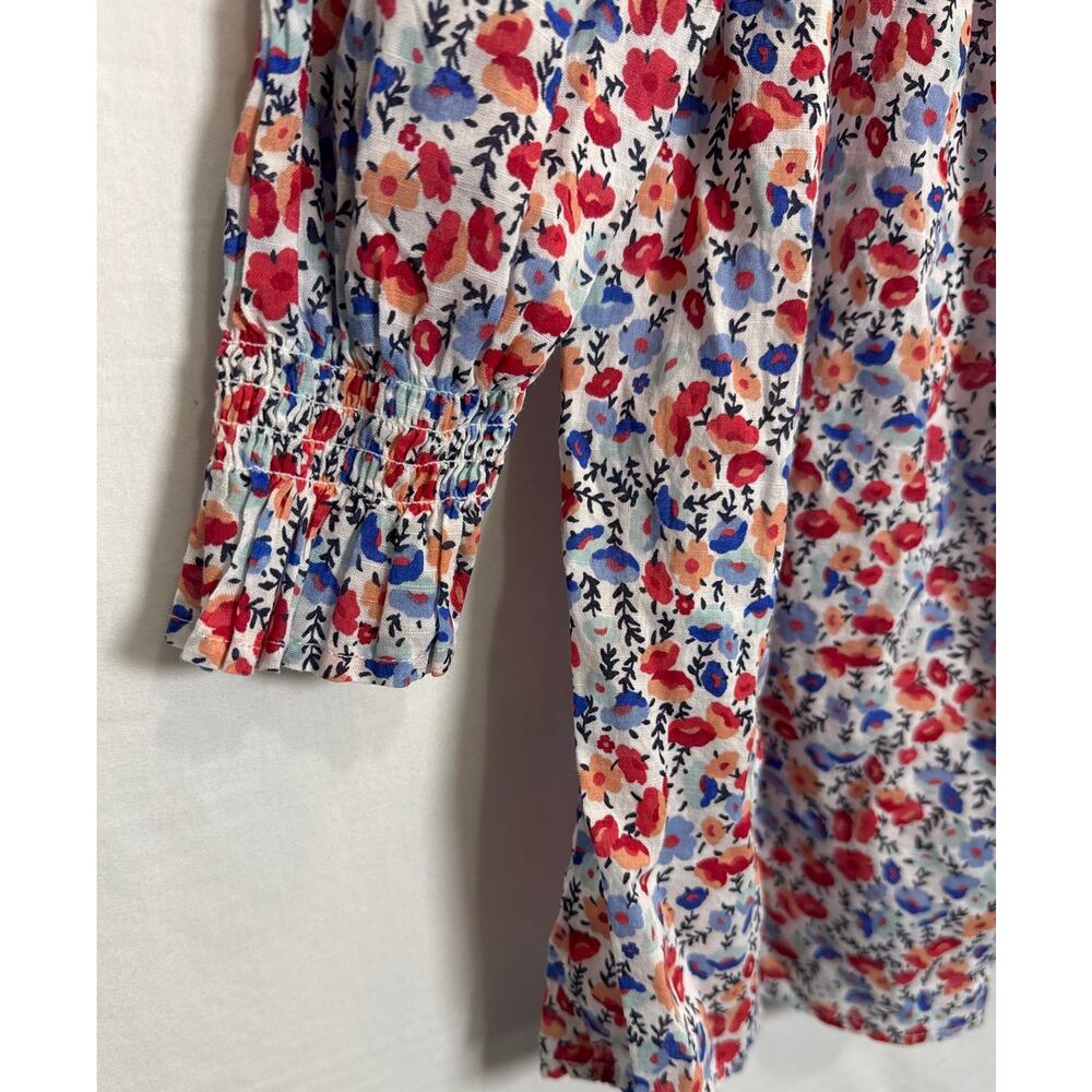 St John’s Bay Floral Off Shoulder Smocked Cotton Blouse Small NWT - Picture 3 of 8